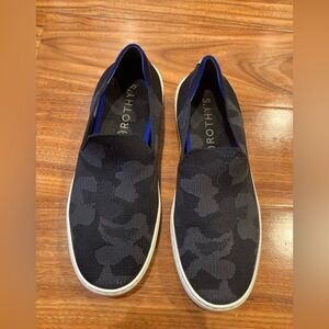Rothy’s The Original Slip On Comfort Sneaker Women Size 8 Gray & Black Camo